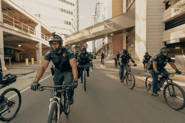 Services: Security Guard Patrolling on Bicycle